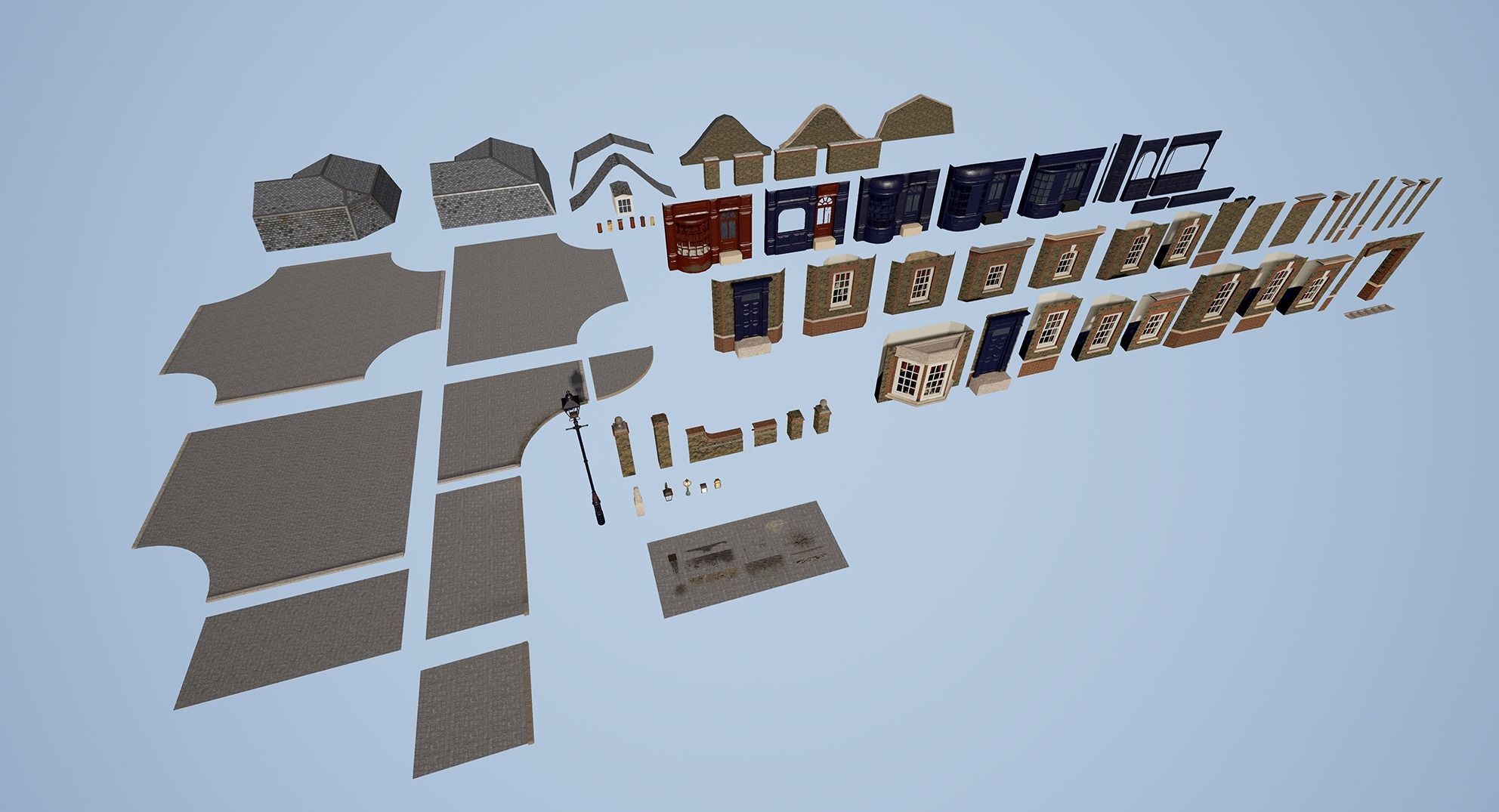 London Street Environment Unreal Engine 4 Low-poly 3D model_7