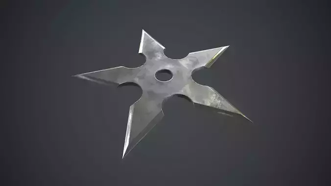 Shuriken PBR Game Ready metal star