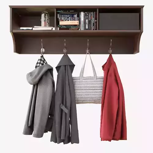 Wall Shelf With Clothes 3D model