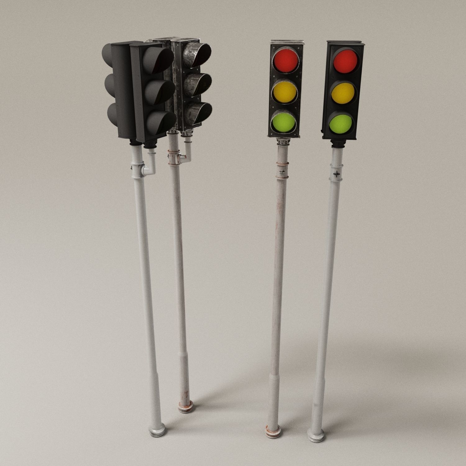 Trafic lights Kit collection of trafic lights 3D model_1