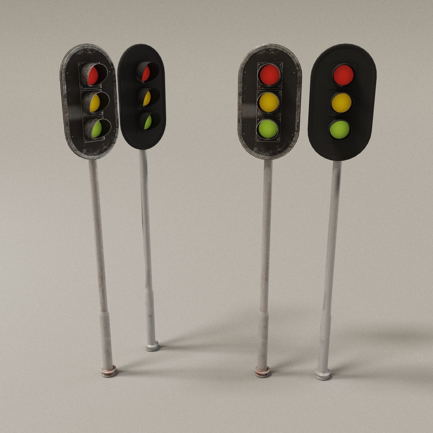 Trafic lights Kit collection of trafic lights 3D model_4