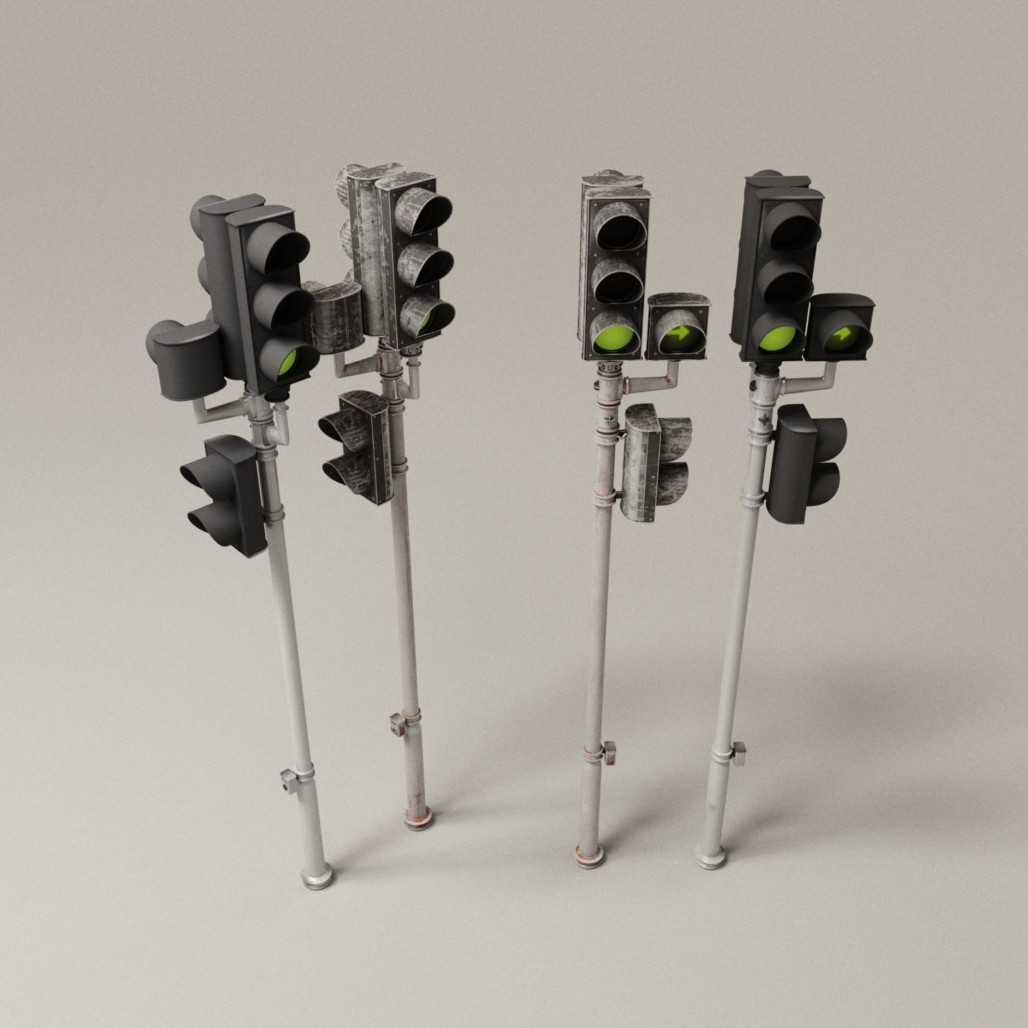 Trafic lights Kit collection of trafic lights 3D model_3