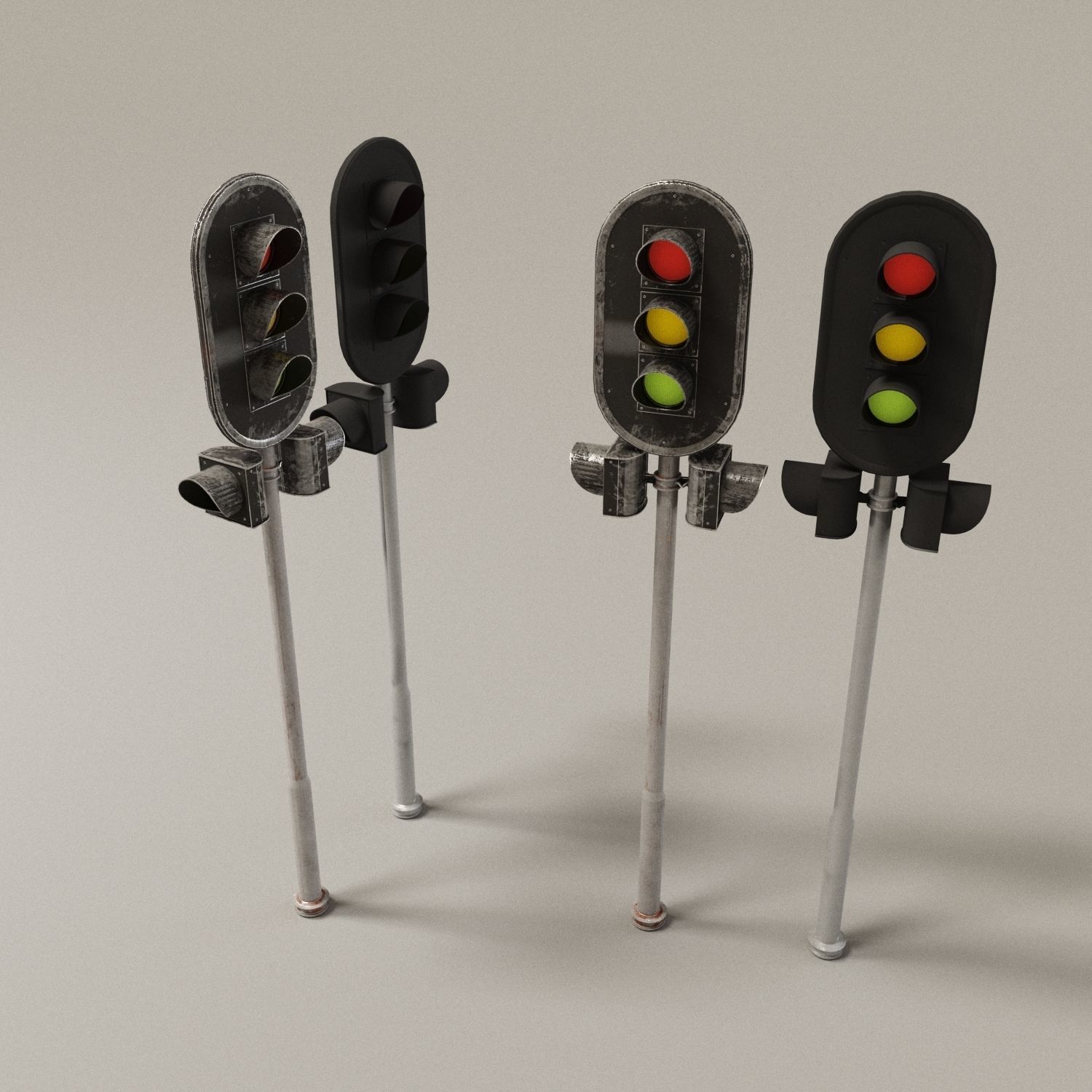 Trafic lights Kit collection of trafic lights 3D model_5