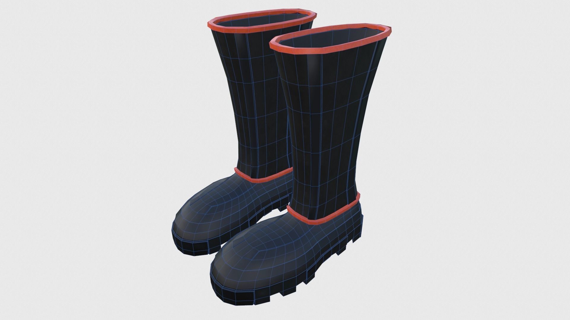 Simple Boots Low-poly 3D model_1