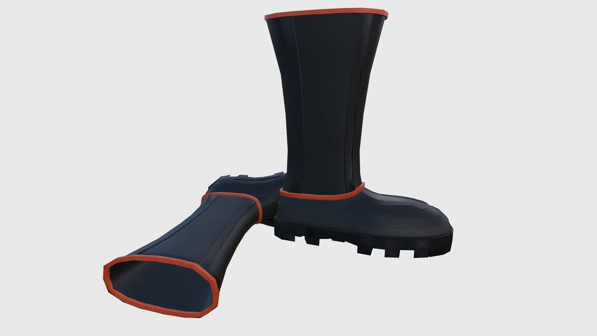 Simple Boots Low-poly 3D model_7