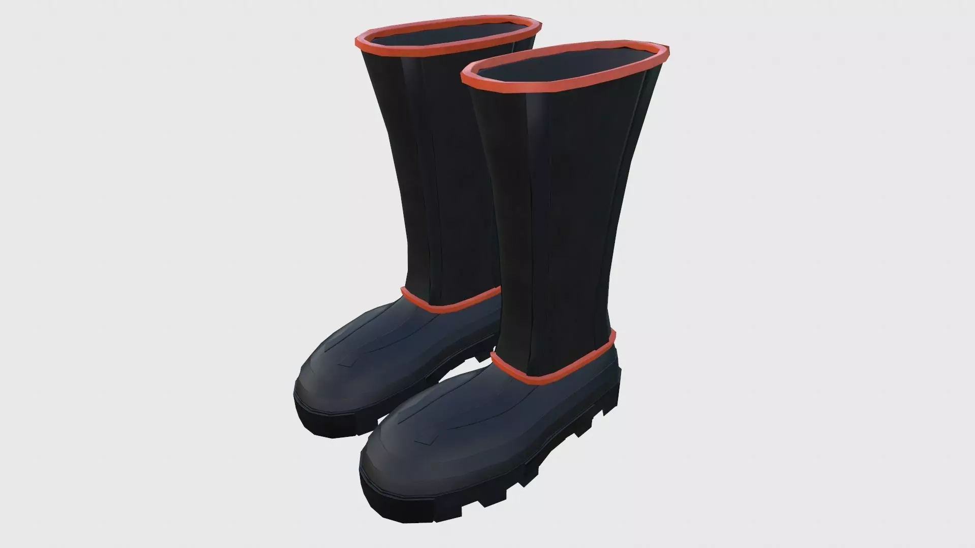 Simple Boots Low-poly 3D model_0