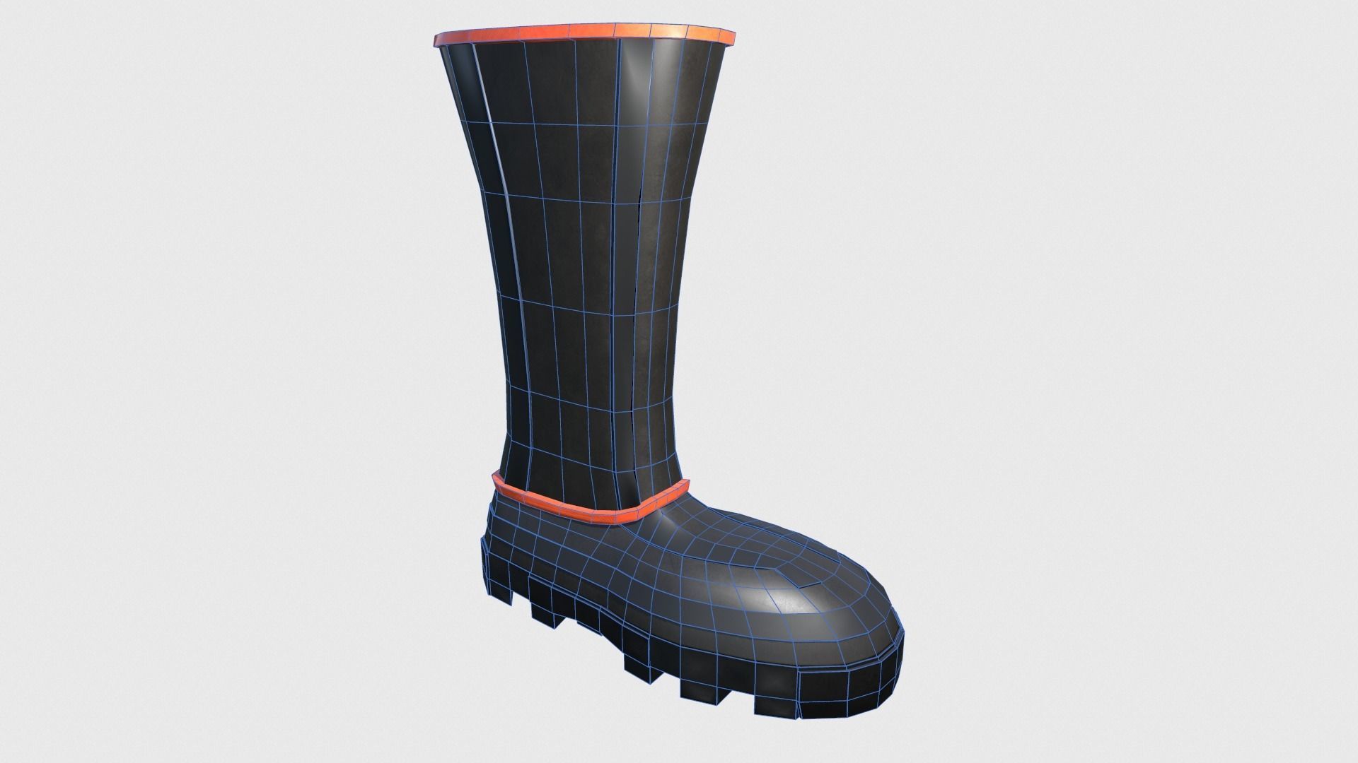 Simple Boots Low-poly 3D model_3