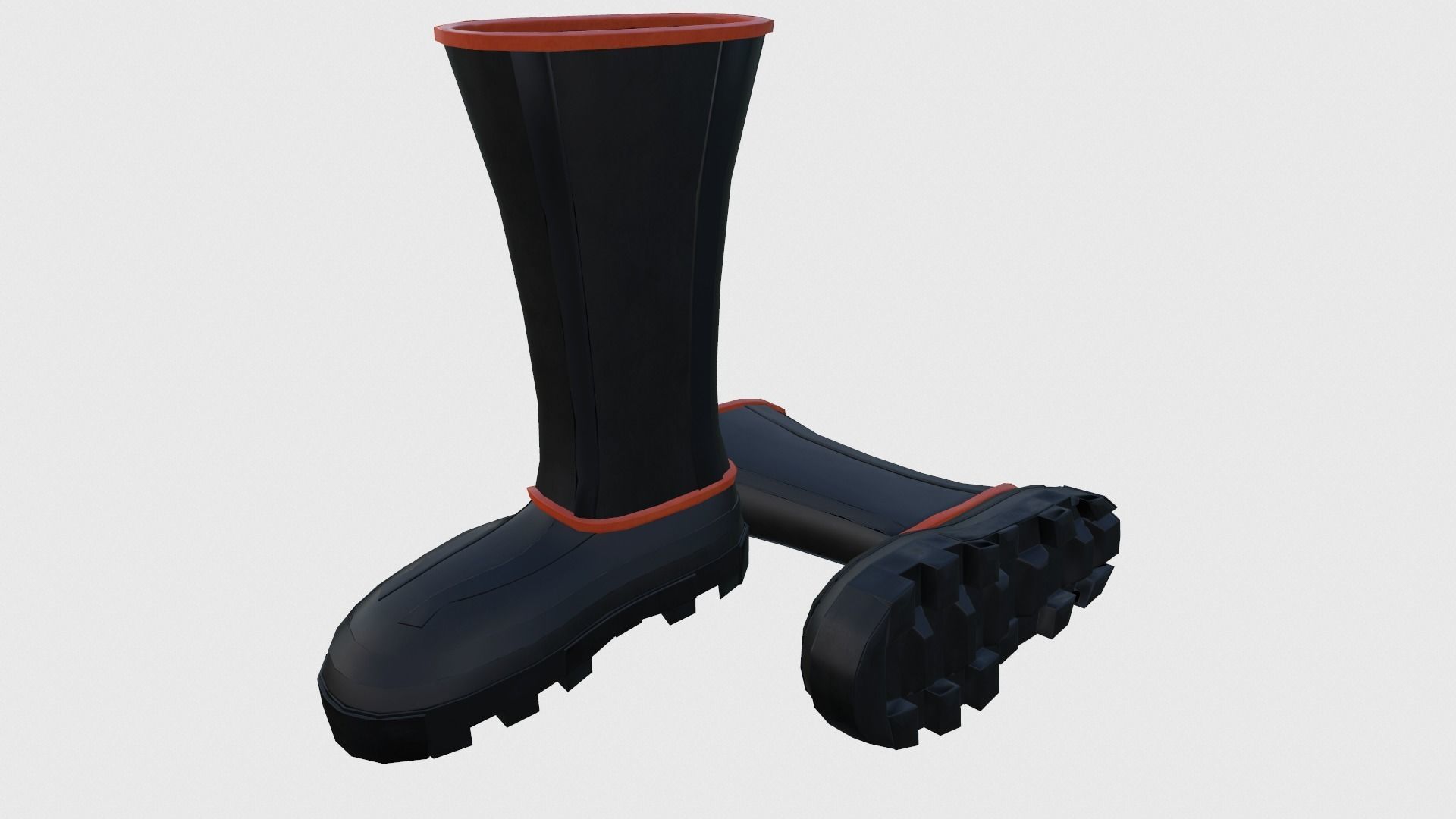 Simple Boots Low-poly 3D model_5