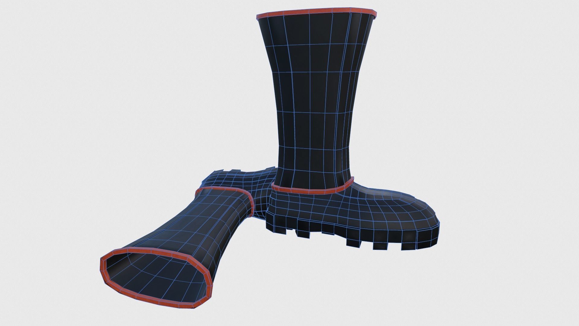Simple Boots Low-poly 3D model_9