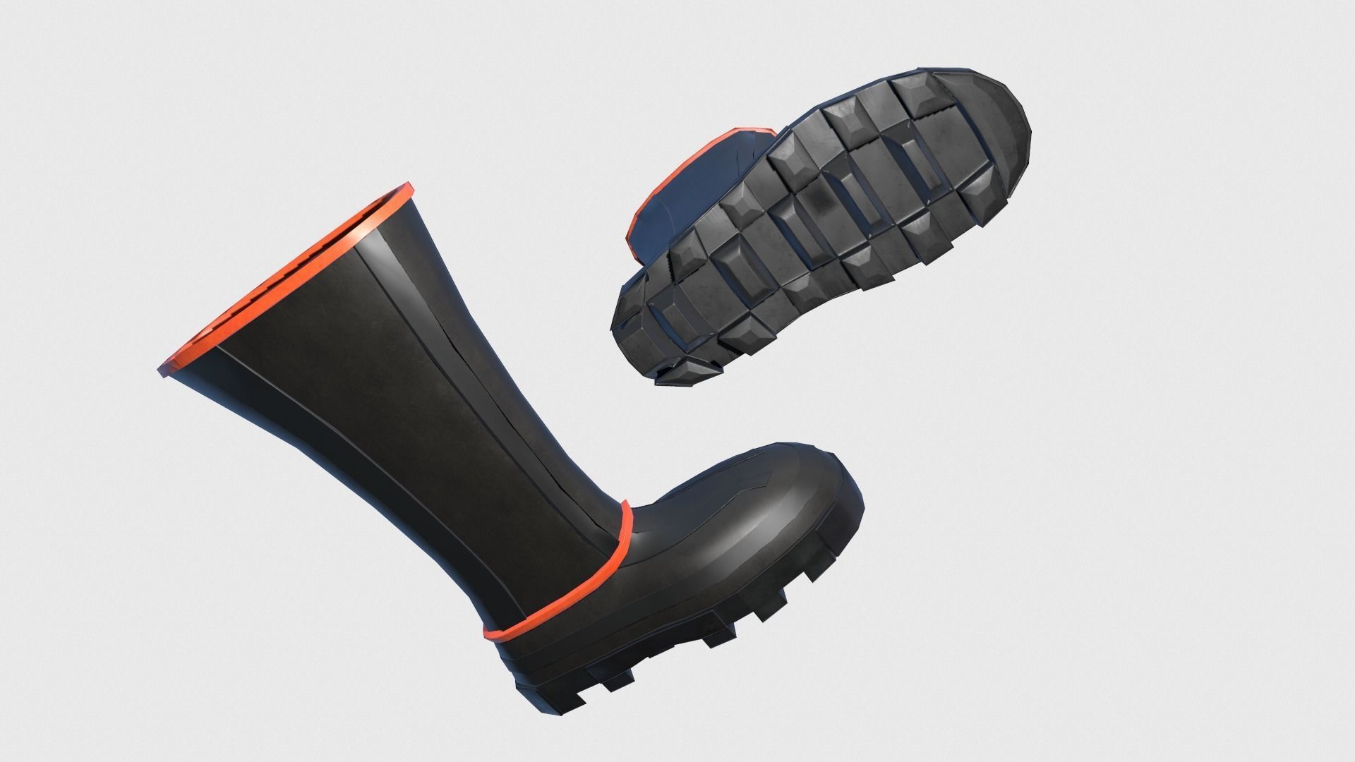 Simple Boots Low-poly 3D model_4