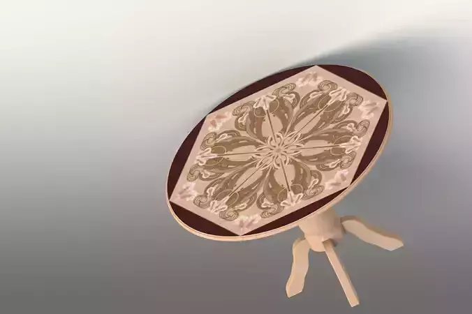 Intarsia rustic table Free 3D model