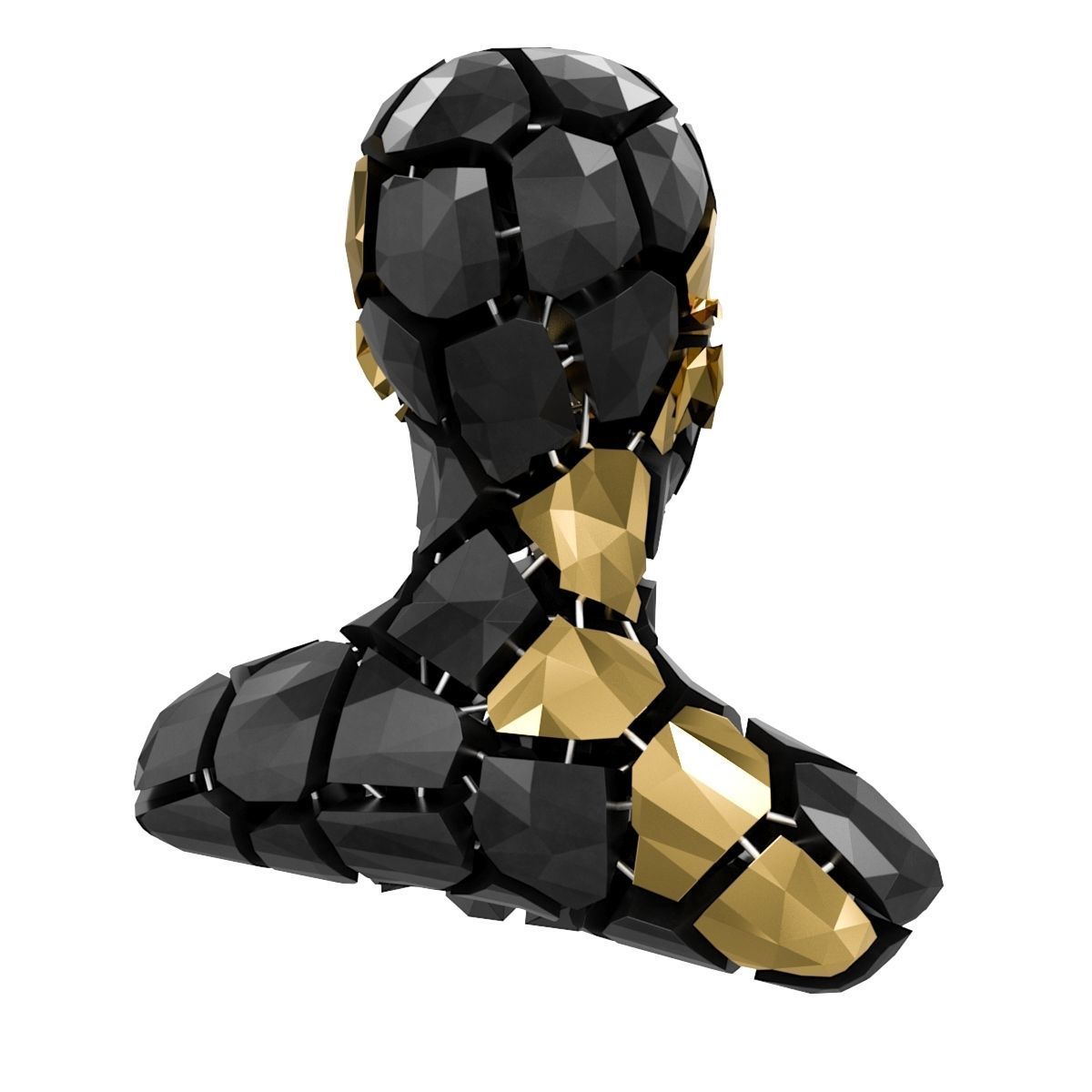 Abstract Sculpture of a Bust Low-poly 3D model_4