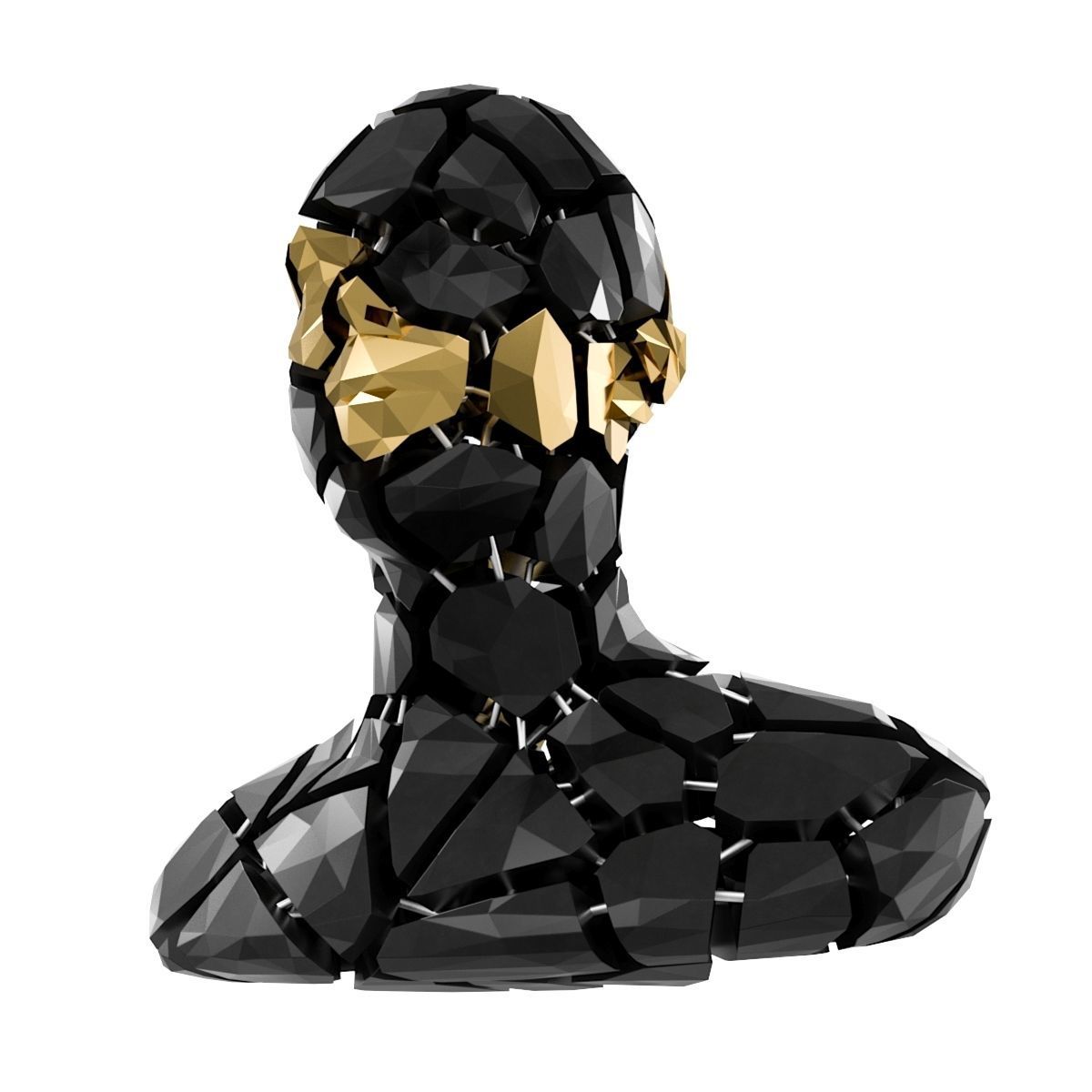 Abstract Sculpture of a Bust Low-poly 3D model_1