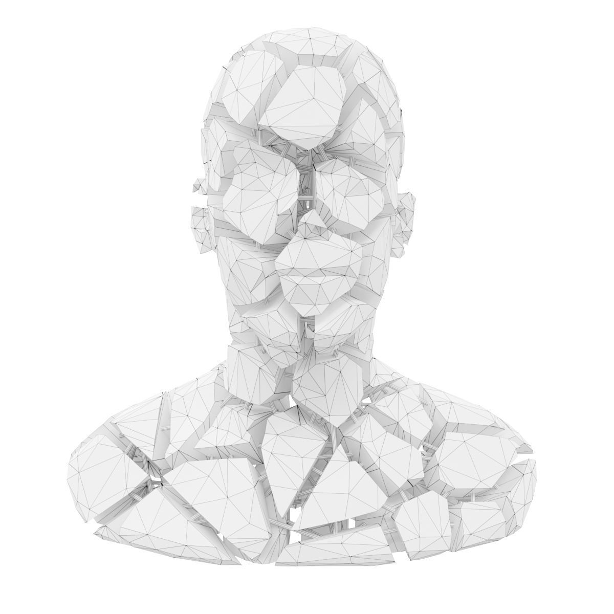Abstract Sculpture of a Bust Low-poly 3D model_5