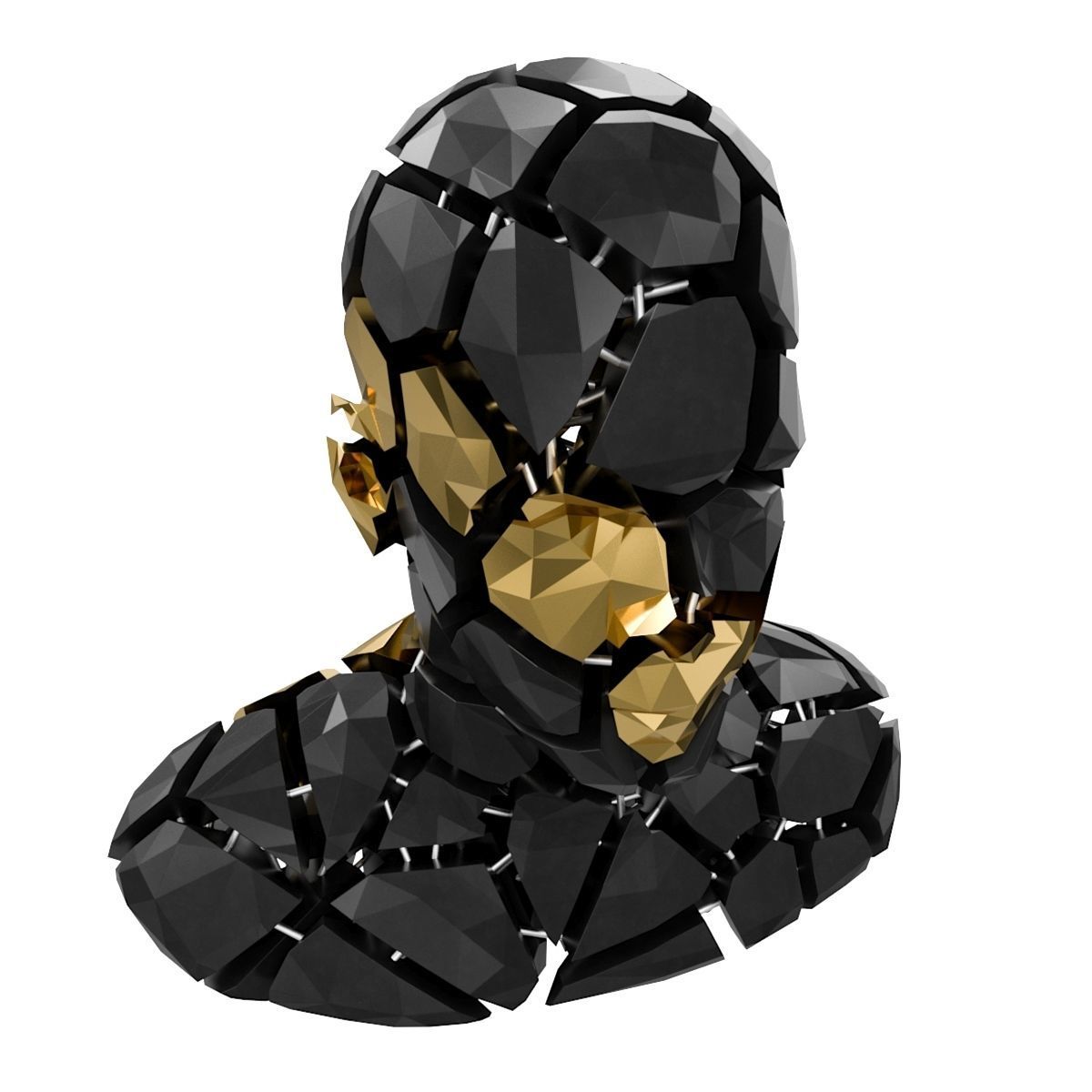 Abstract Sculpture of a Bust Low-poly 3D model_2