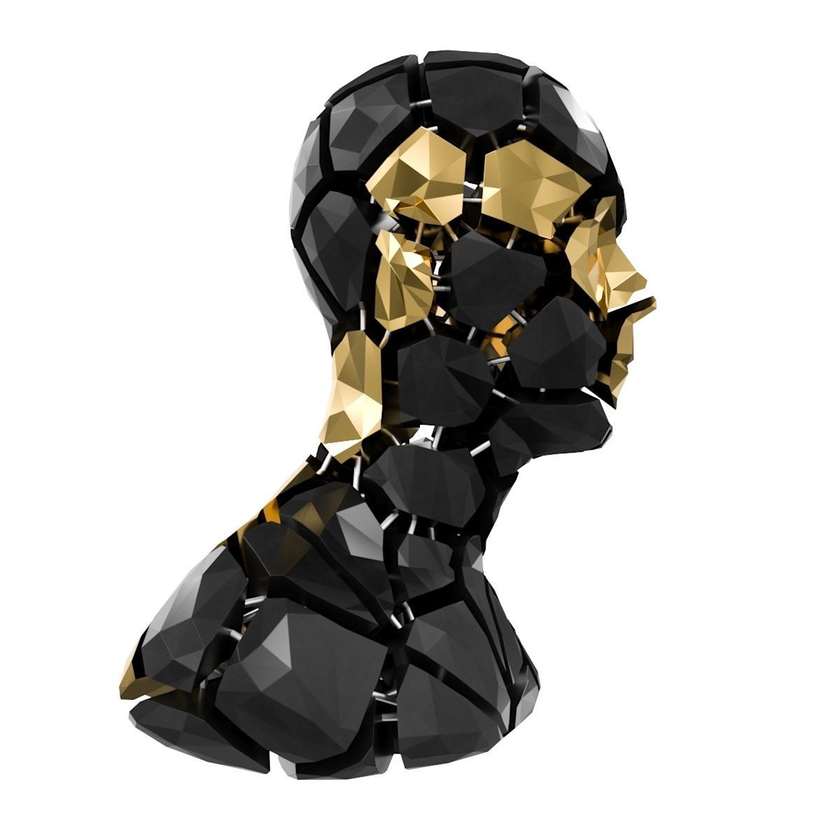 Abstract Sculpture of a Bust Low-poly 3D model_3