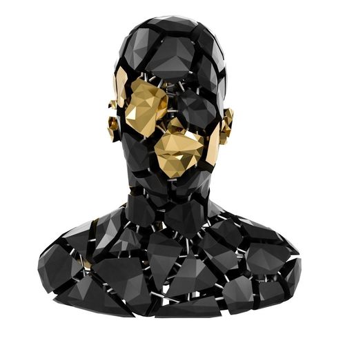 Abstract Sculpture of a Bust Low-poly 3D model