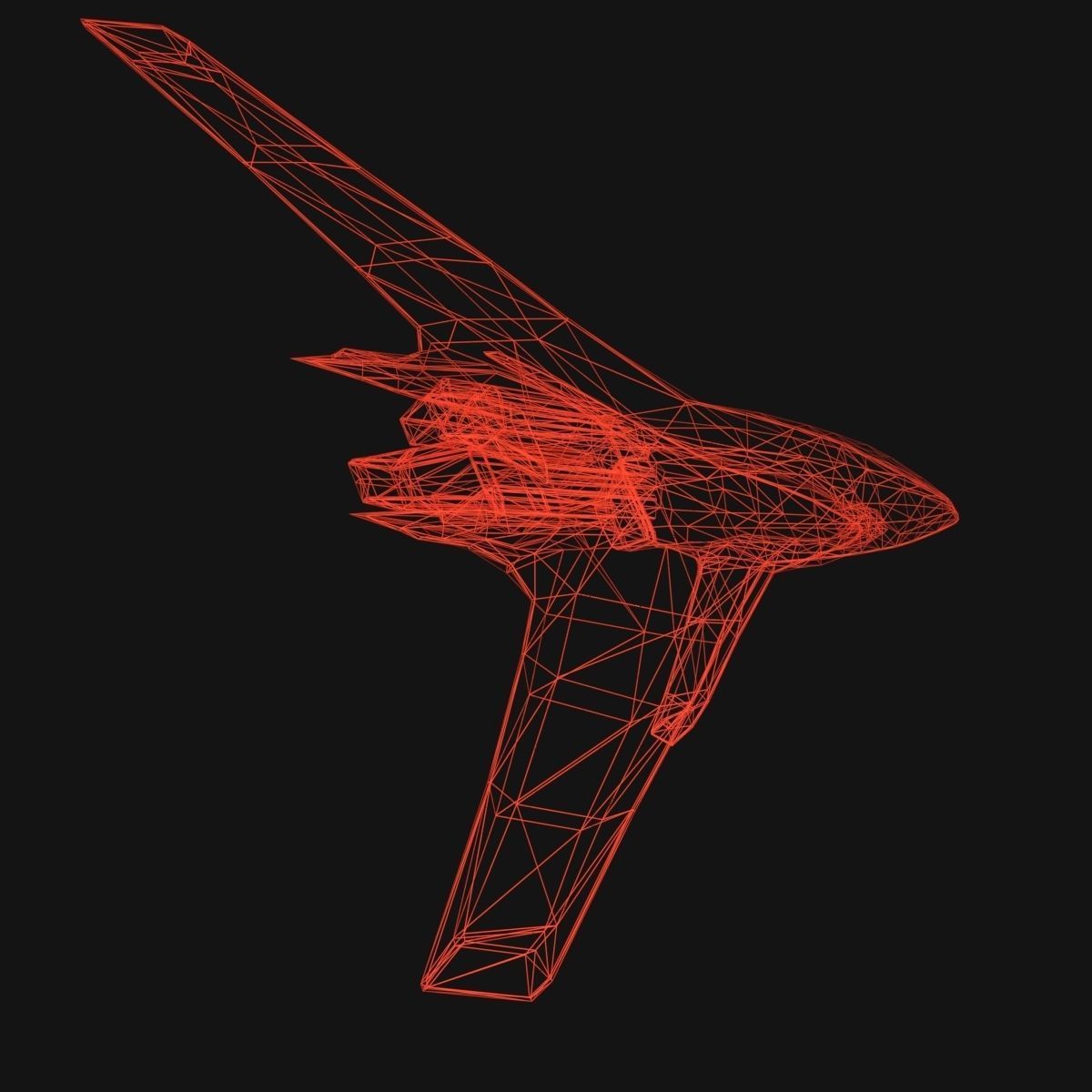 Low Poly SpaceCraft futuristic fighter jet Low-poly 3D model_19