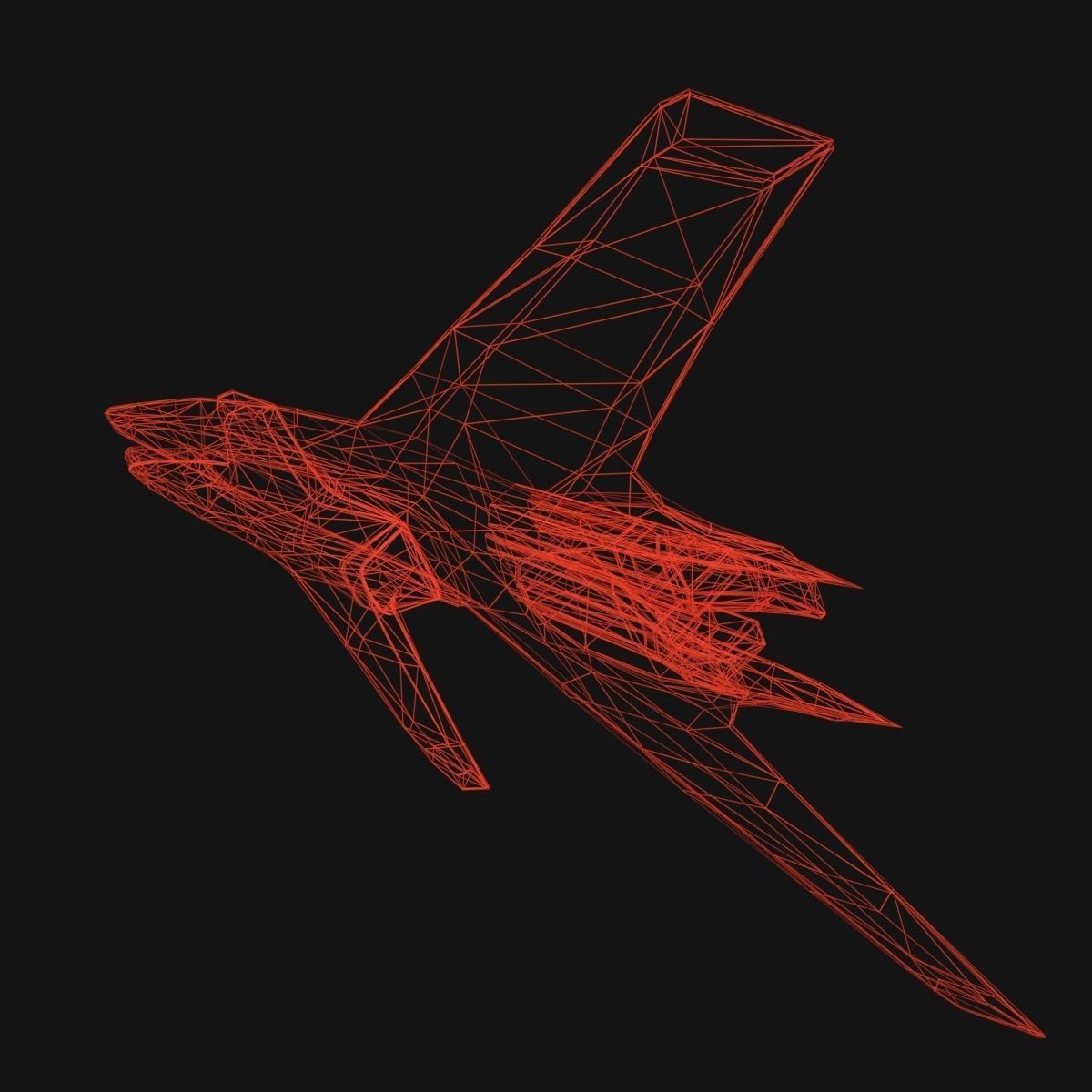 Low Poly SpaceCraft futuristic fighter jet Low-poly 3D model_18