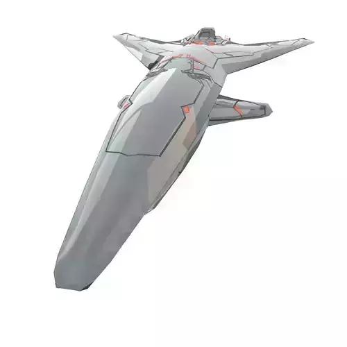 Low Poly SpaceCraft futuristic fighter jet Low-poly 3D model