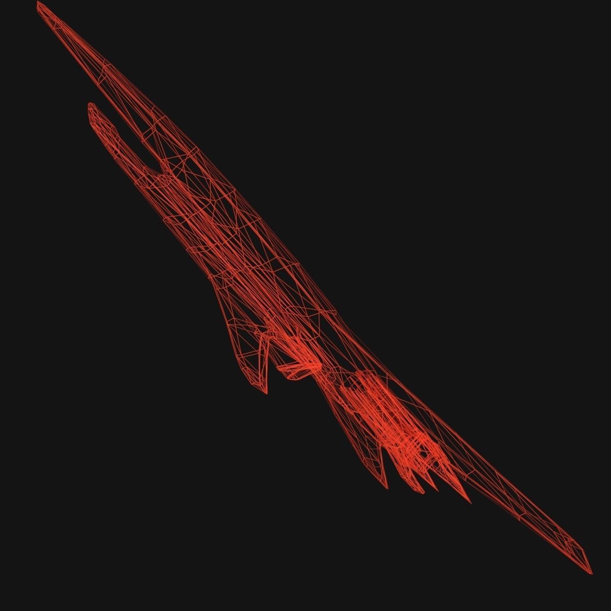 Low Poly SpaceCraft futuristic fighter jet Low-poly 3D model_15