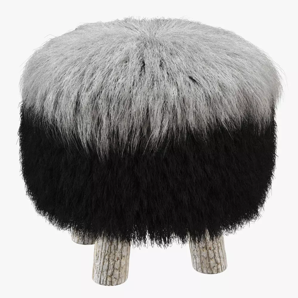 Icelandic Sheepskin chair 3D model_0