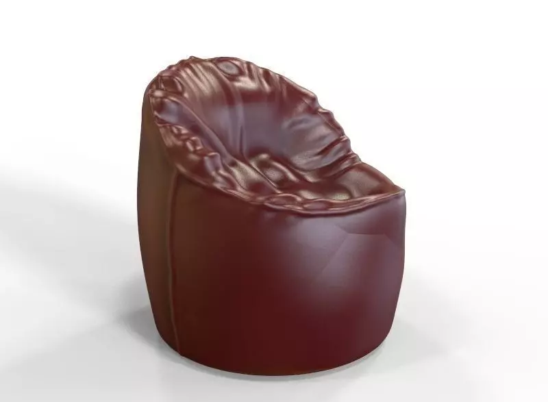 Leather Puff Low-poly 3D model