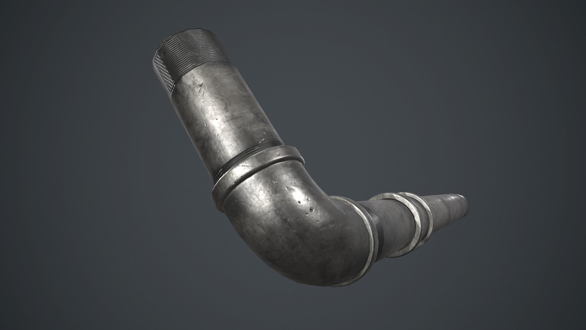 Metal Pipe Weapon PBR Game Ready Low-poly 3D model_5