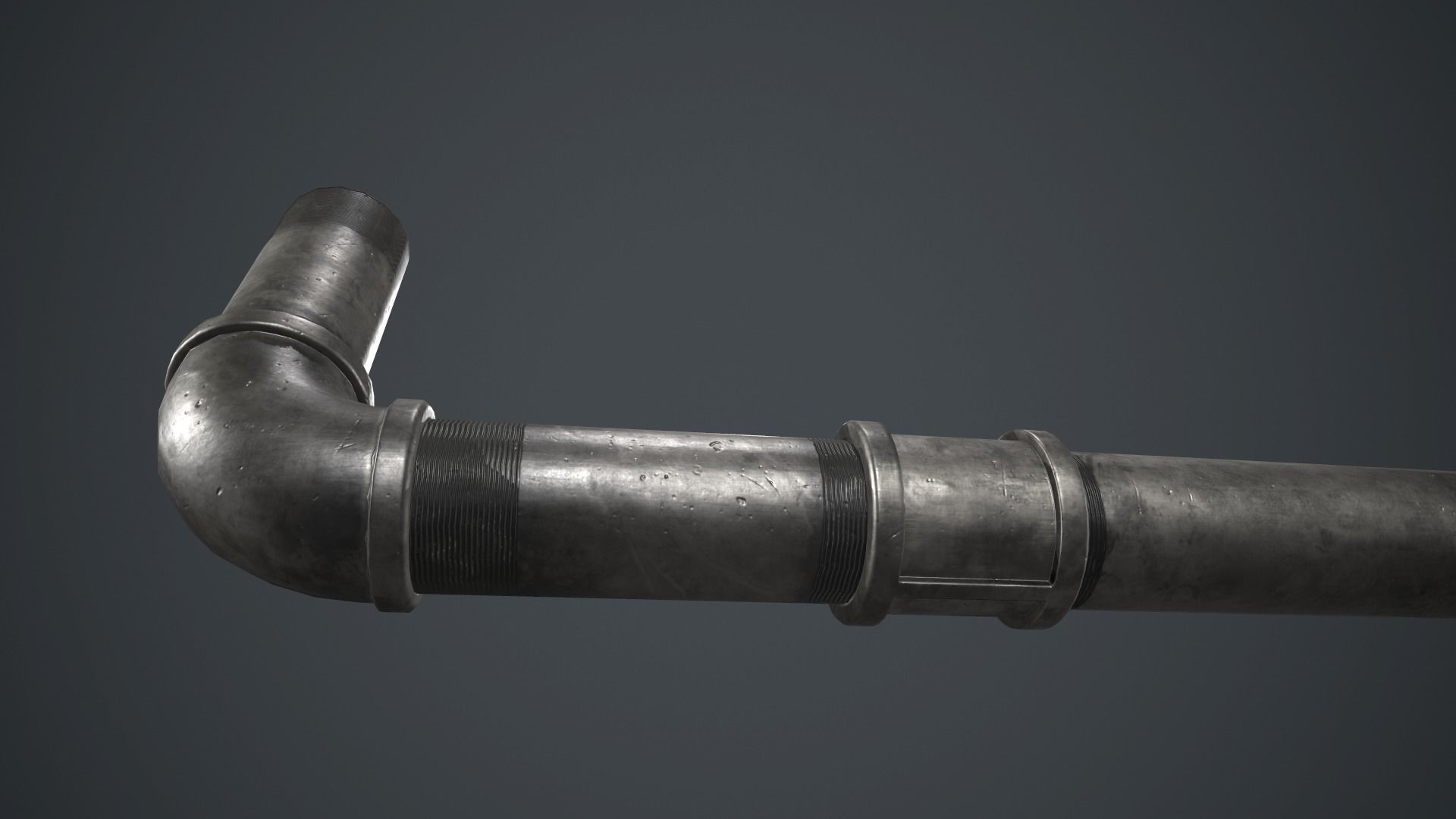 Metal Pipe Weapon PBR Game Ready Low-poly 3D model_6