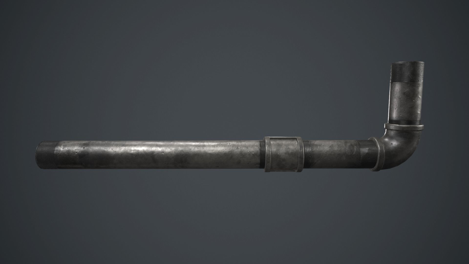Metal Pipe Weapon PBR Game Ready Low-poly 3D model_2