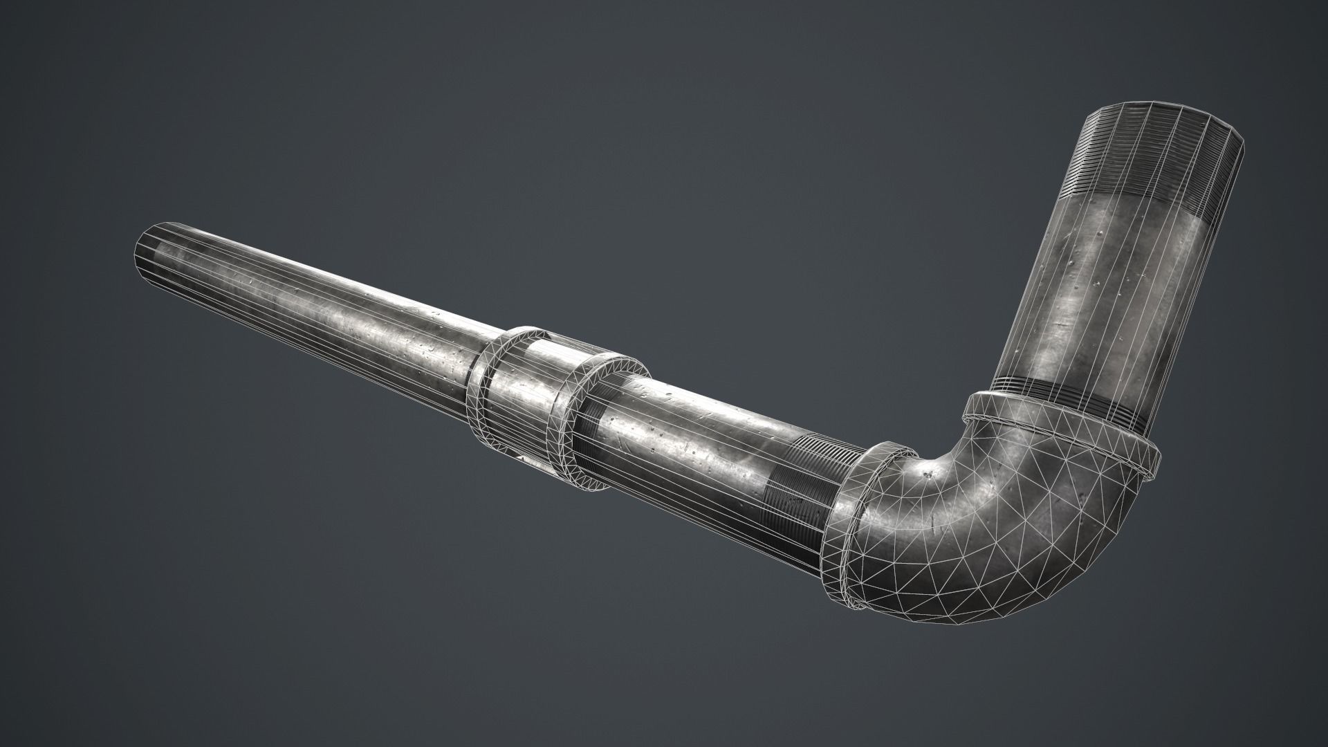 Metal Pipe Weapon PBR Game Ready Low-poly 3D model_11