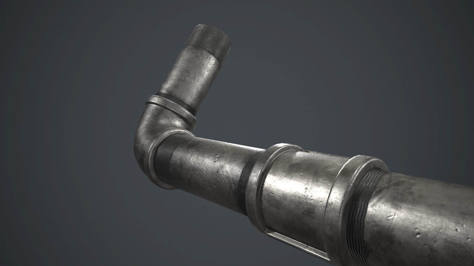 Metal Pipe Weapon PBR Game Ready Low-poly 3D model_8
