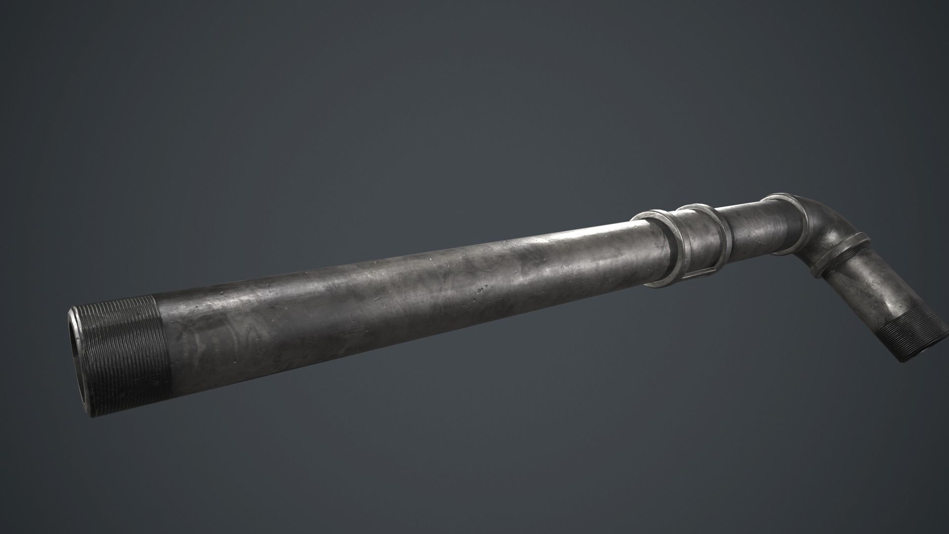 Metal Pipe Weapon PBR Game Ready Low-poly 3D model_10