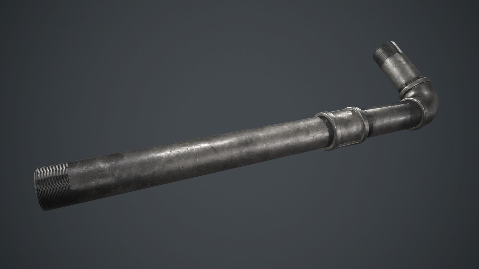 Metal Pipe Weapon PBR Game Ready Low-poly 3D model_9