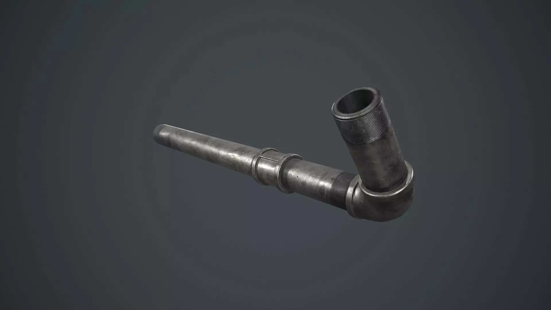 Metal Pipe Weapon PBR Game Ready Low-poly 3D model_0