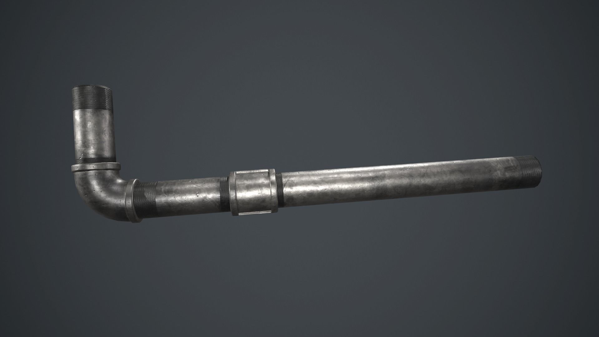 Metal Pipe Weapon PBR Game Ready Low-poly 3D model_4