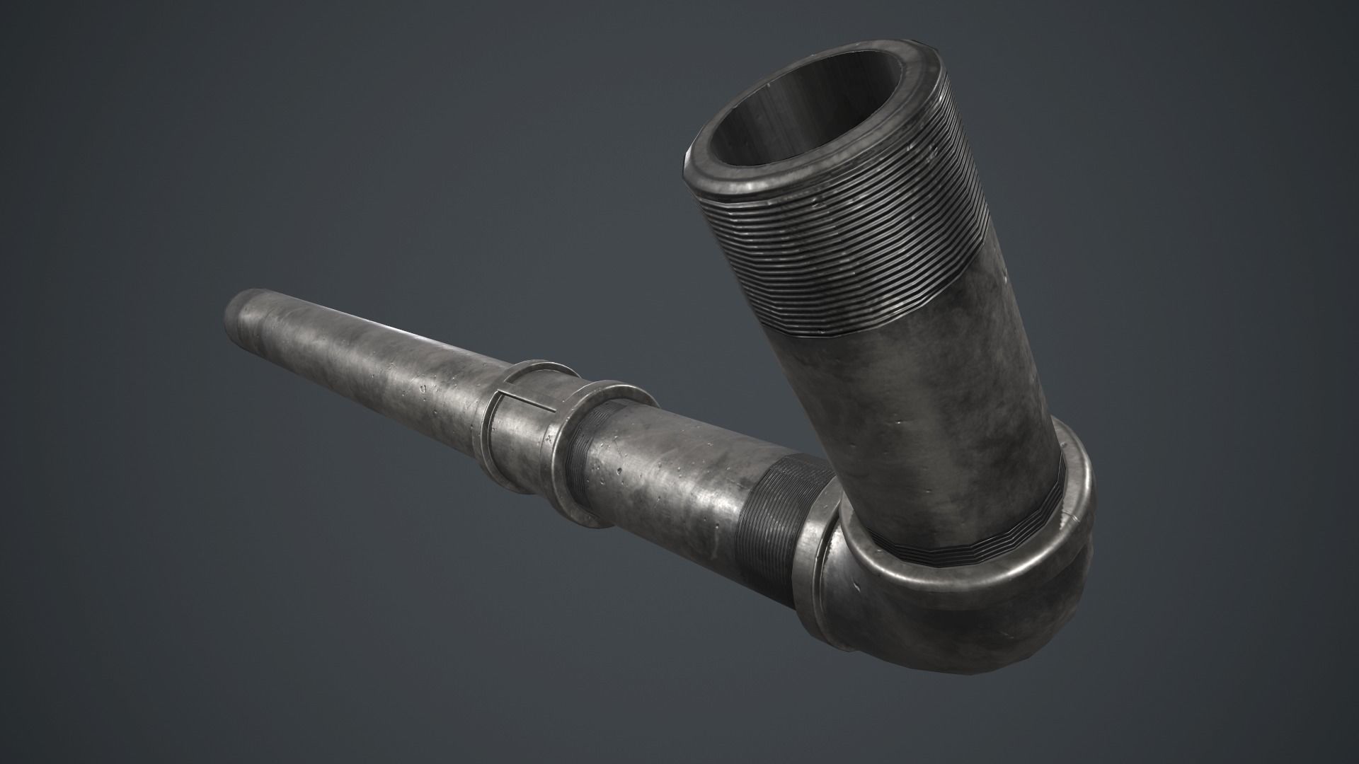 Metal Pipe Weapon PBR Game Ready Low-poly 3D model_1