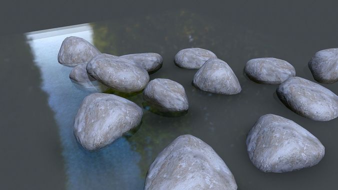 3d scanned 3 rocks BPR  Low-poly 3D model