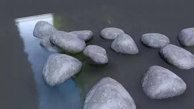 3d scanned 3 rocks BPR  Low-poly 3D model