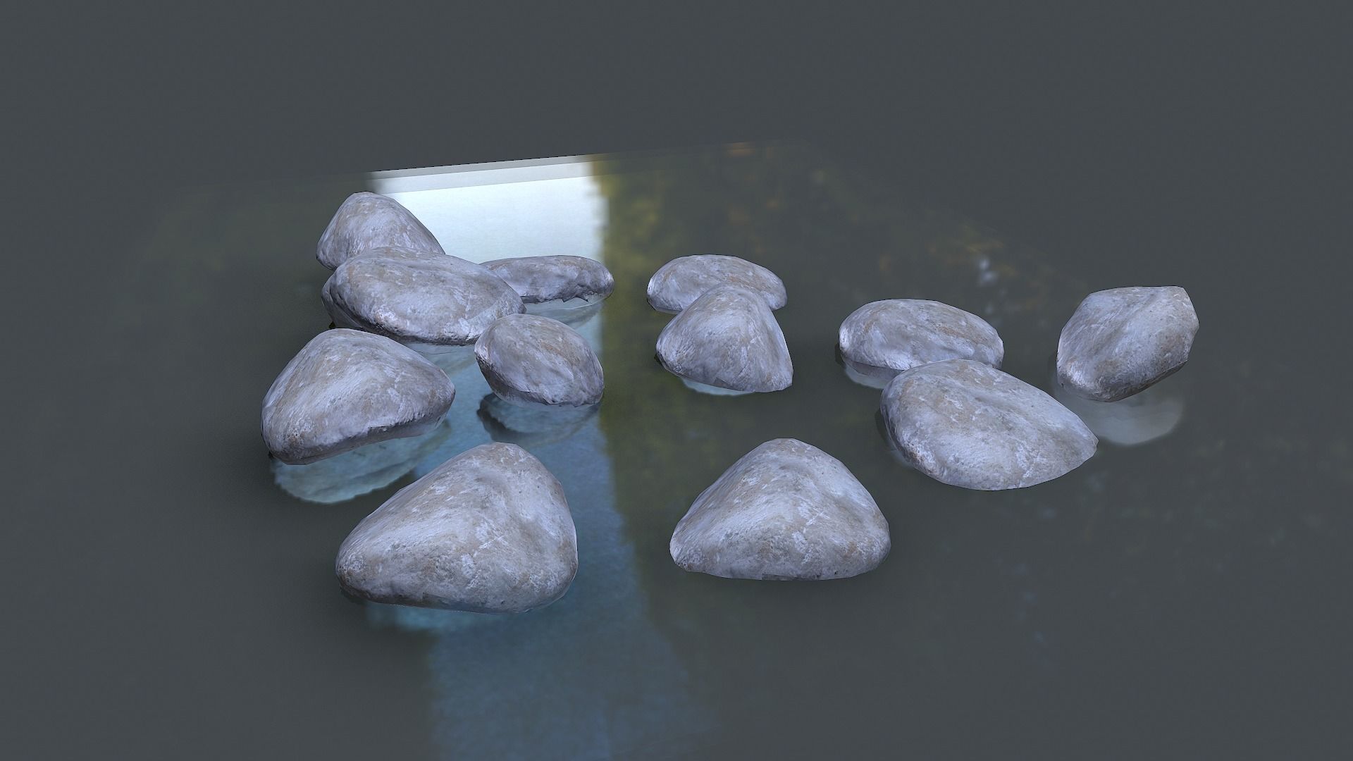 3d scanned 3 rocks BPR  Low-poly 3D model_3