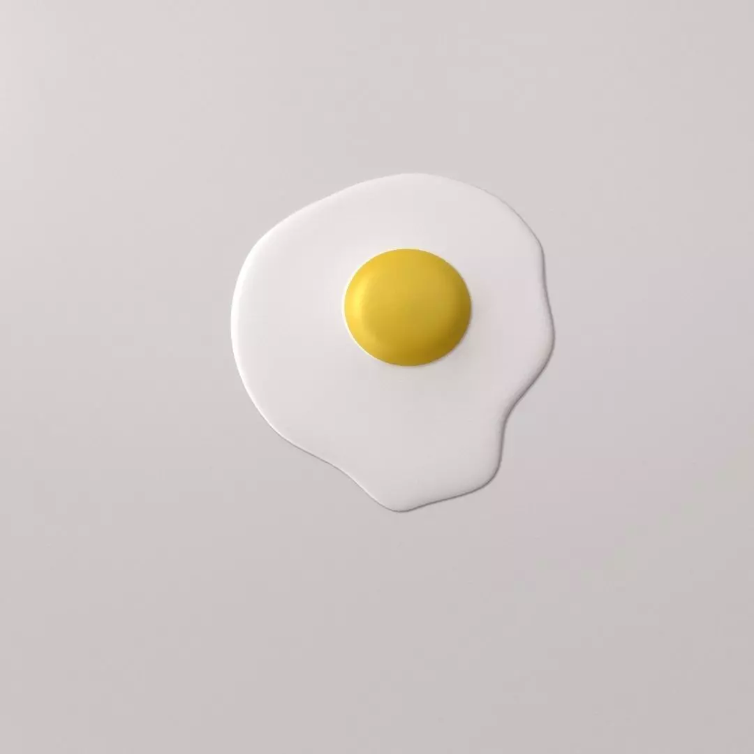 Fried Egg 3D model_0