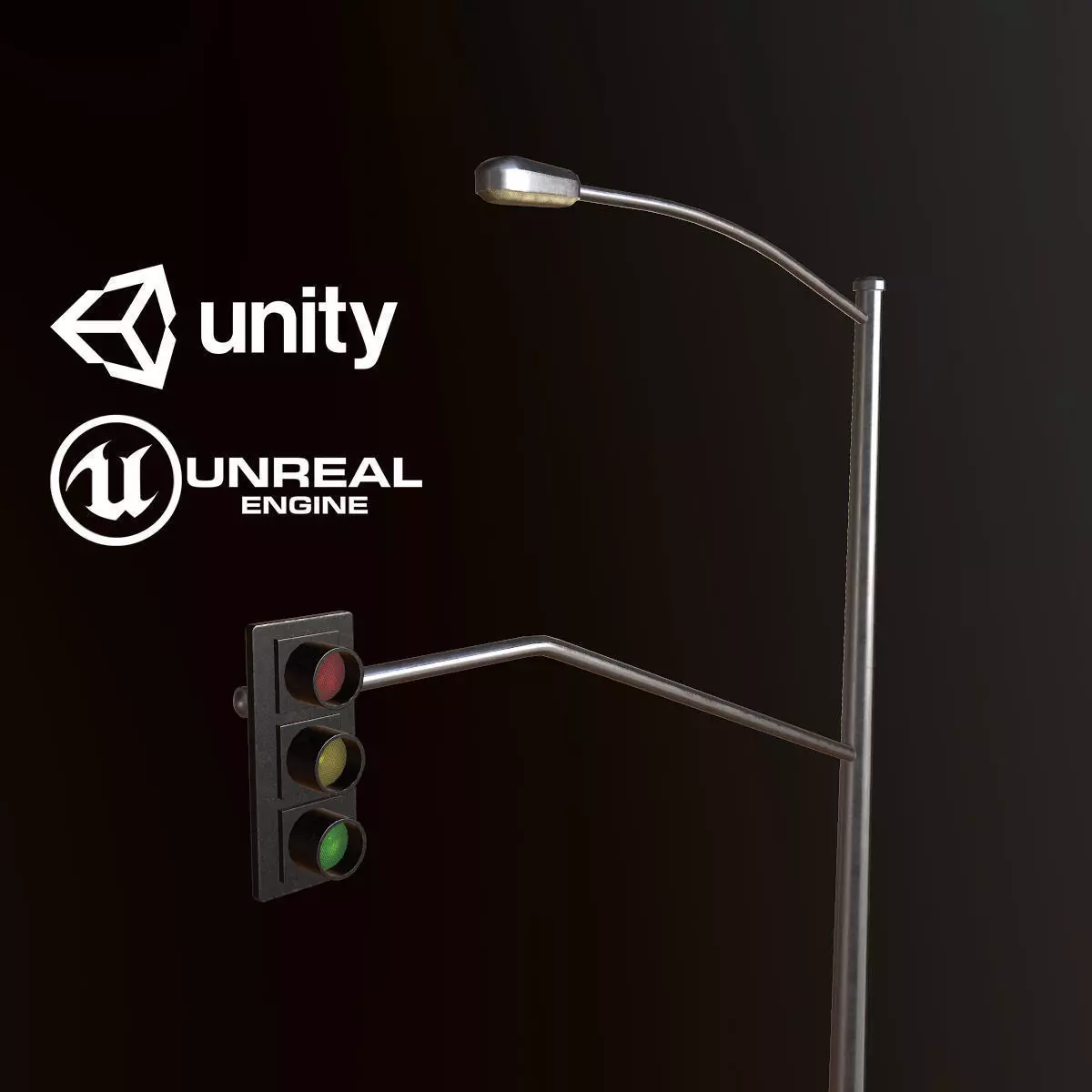 Traffic Light - PBR Game Ready Low-poly 3D model_0