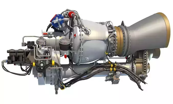 Turboshaft Helicopter Engine 3D model