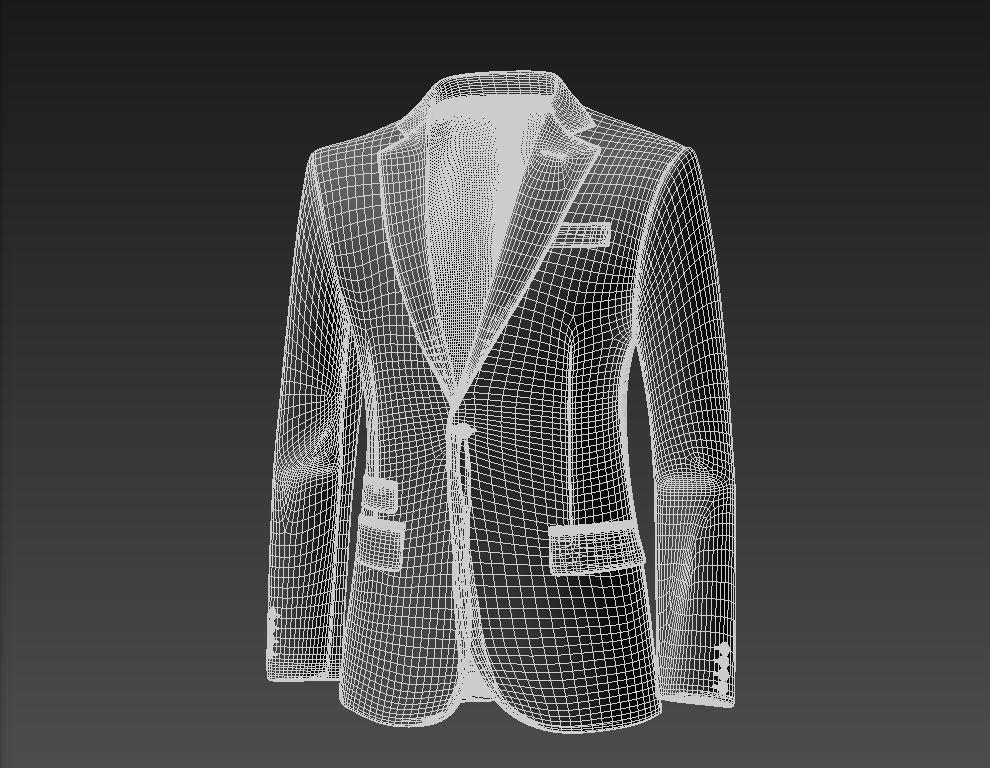 Single Button Suit 3D model_2
