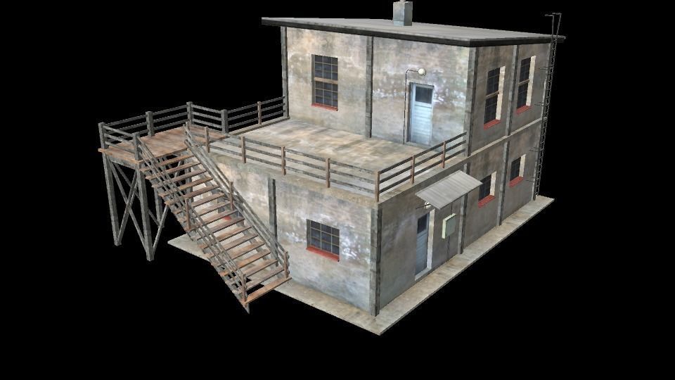 old house Low-poly 3D model_2