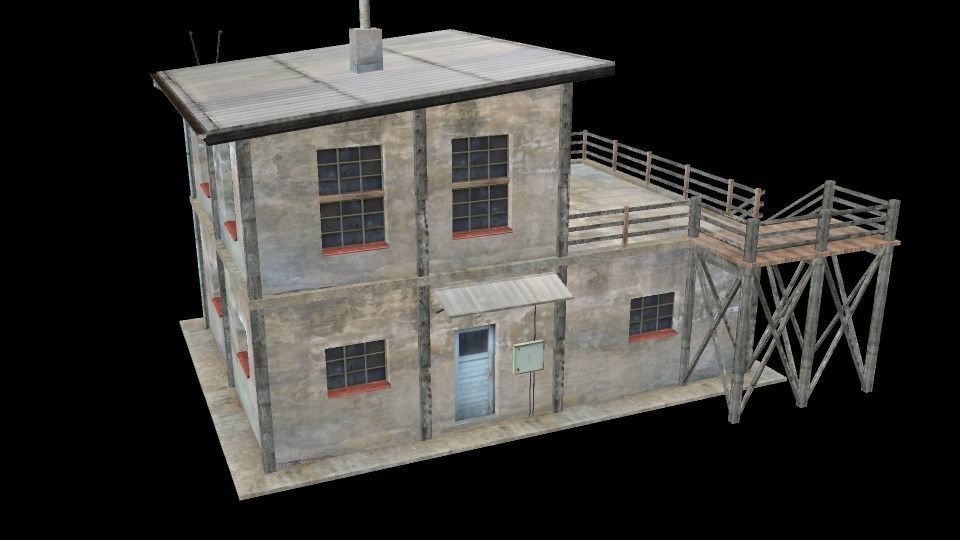 old house Low-poly 3D model_1