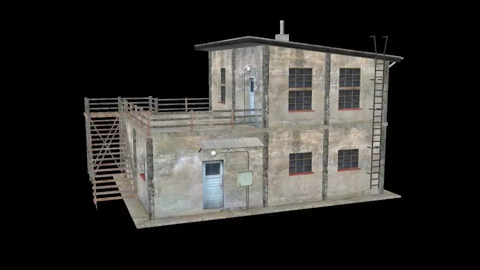 old house Low-poly 3D model_0