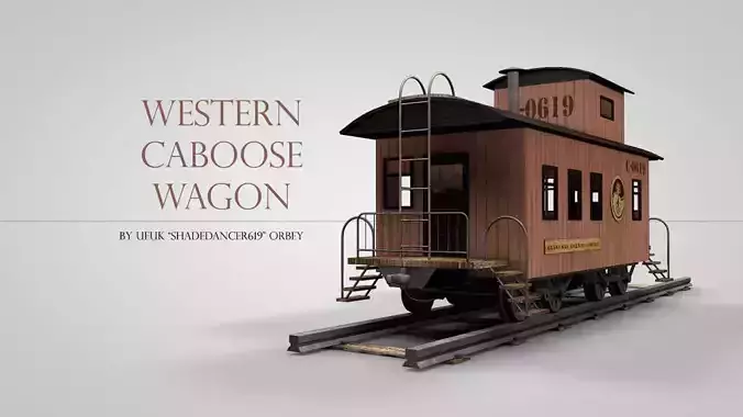 Western Caboose Wagon 3D model