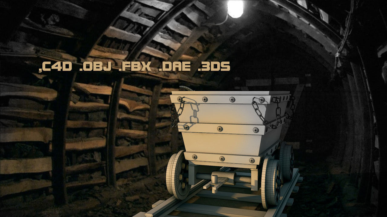 Old Minecart 3D model_1
