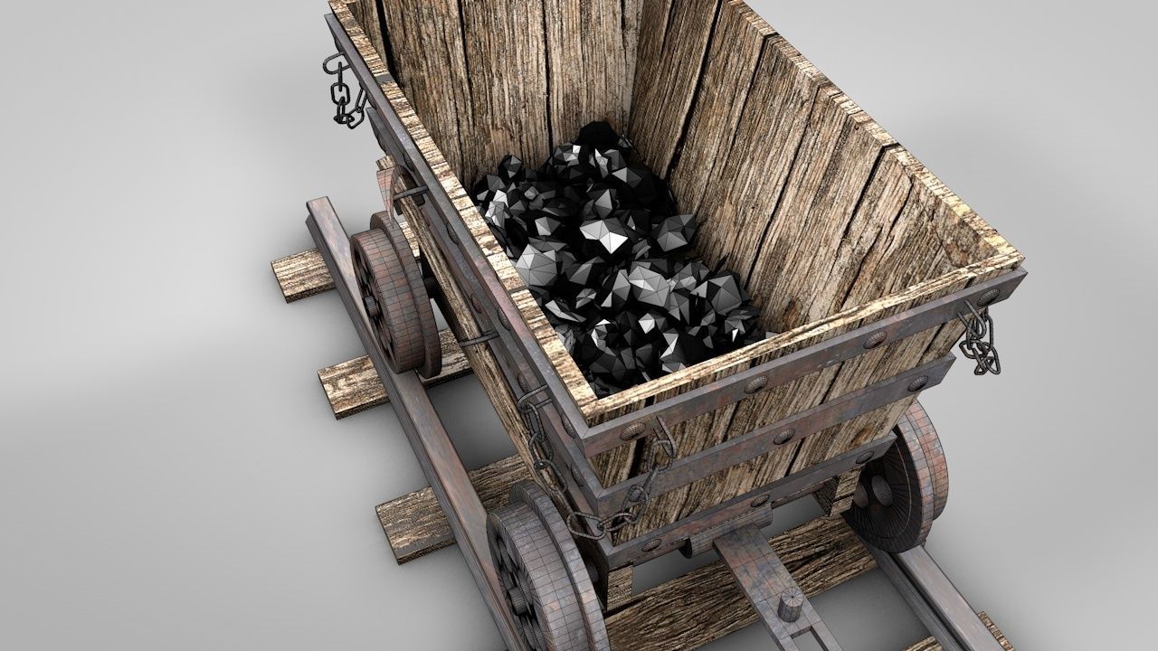 Old Minecart 3D model_3
